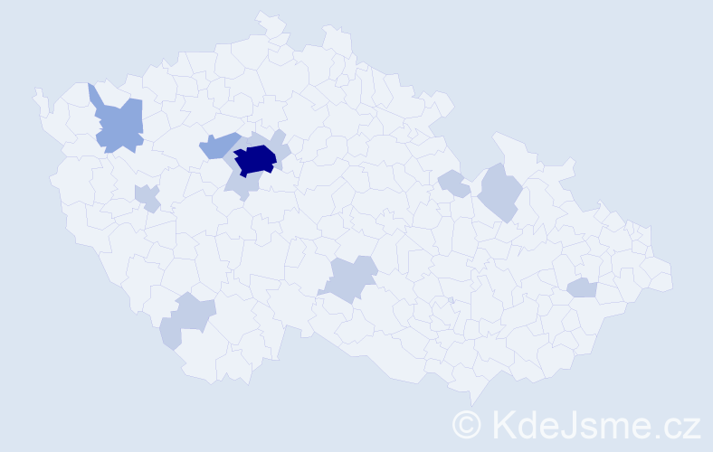 Jméno: 'Valerija', počet výskytů 23 v celé ČR