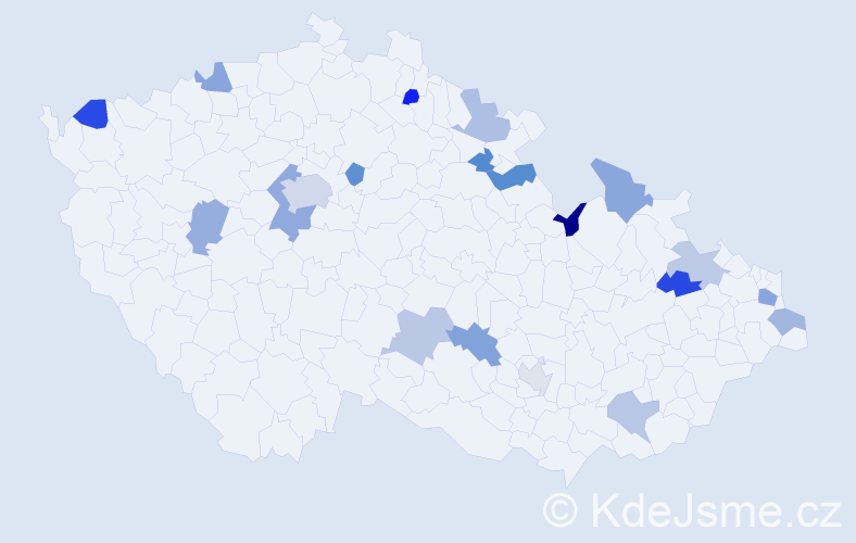 Jméno: 'Aron', počet výskytů 26 v celé ČR