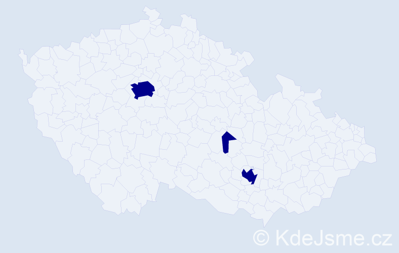 Jméno: 'Tereza Ester', počet výskytů 3 v celé ČR
