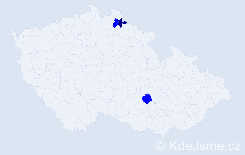 Jméno: 'Heiderose', počet výskytů 4 v celé ČR