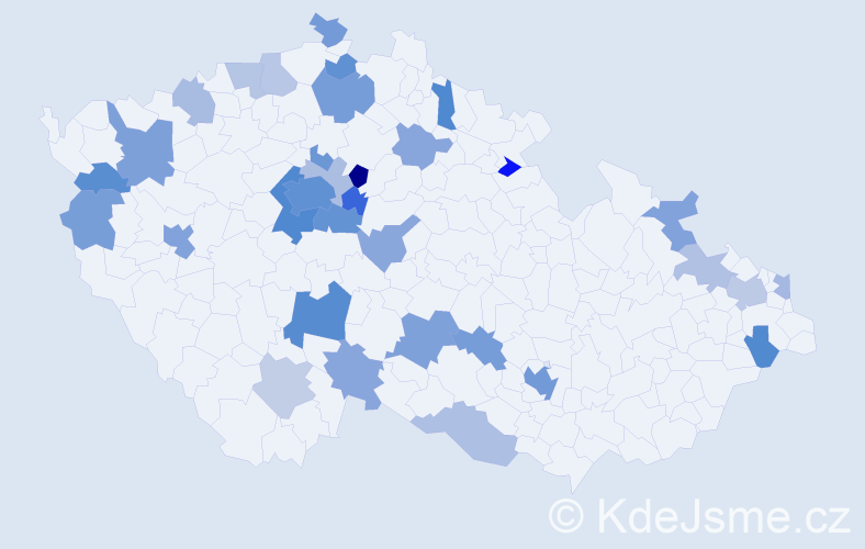 Jméno: 'Dina', počet výskytů 76 v celé ČR