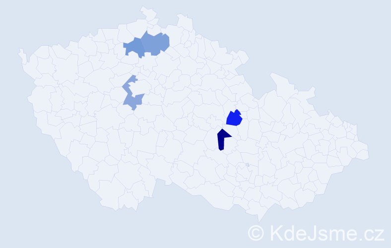 Jméno: 'Miroslav Josef', počet výskytů 5 v celé ČR
