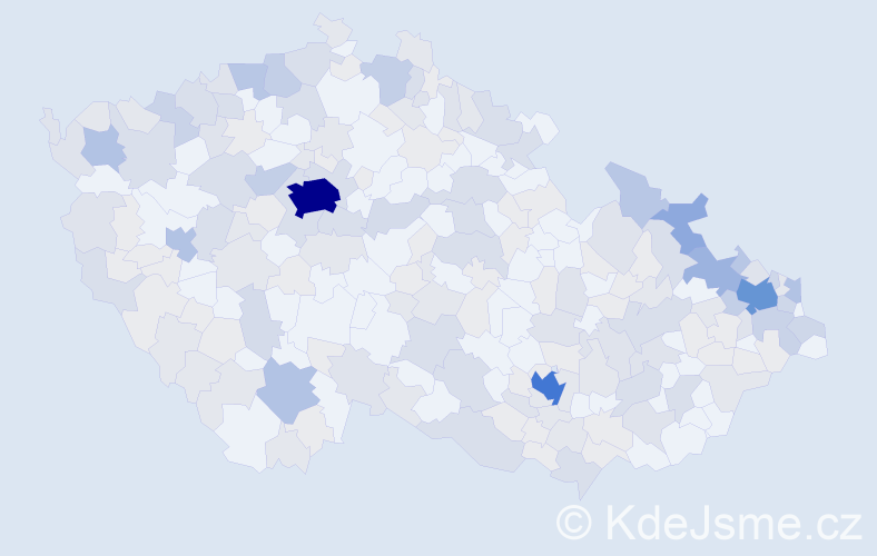 Jméno: 'Andreas', počet výskytů 595 v celé ČR