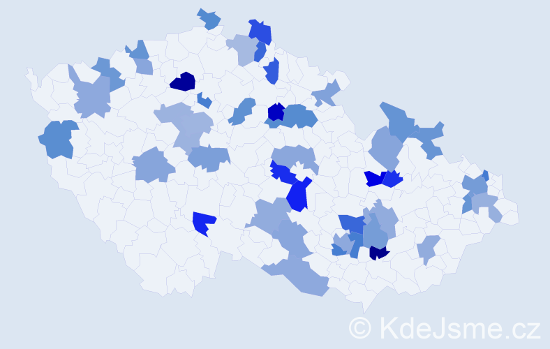 Jméno: 'Máša', počet výskytů 62 v celé ČR