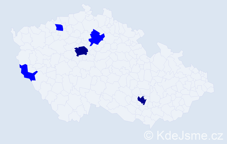 Jméno: 'Mauro', počet výskytů 7 v celé ČR