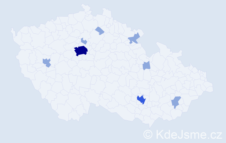 Jméno: 'Mahmud', počet výskytů 14 v celé ČR