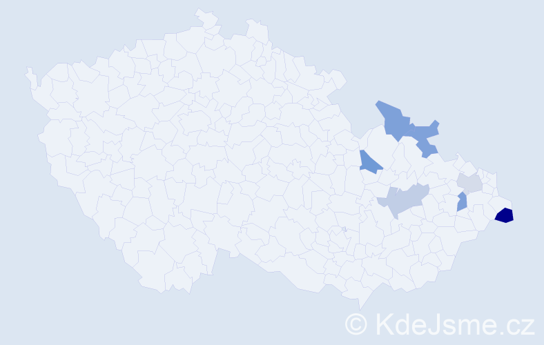 Jméno: 'Sultana', počet výskytů 8 v celé ČR