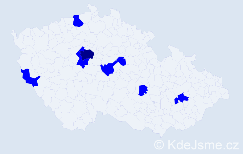 Jméno: 'Thanh Vinh', počet výskytů 9 v celé ČR