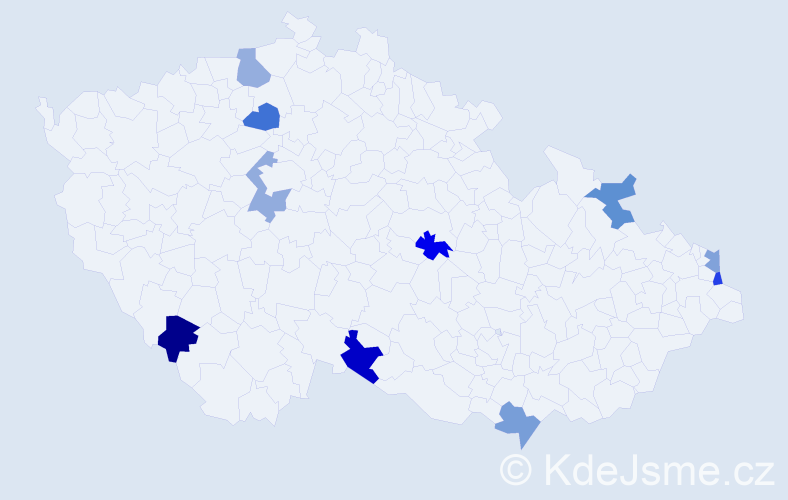 Jméno: 'Vavrinec', počet výskytů 10 v celé ČR