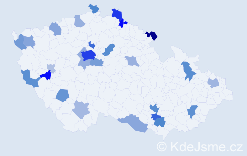 Jméno: 'Tanja', počet výskytů 58 v celé ČR