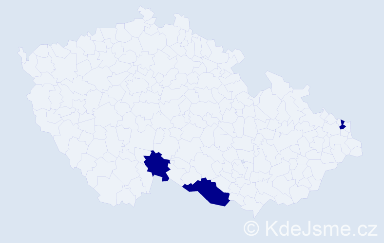 Jméno: 'Viktorie Petra', počet výskytů 3 v celé ČR
