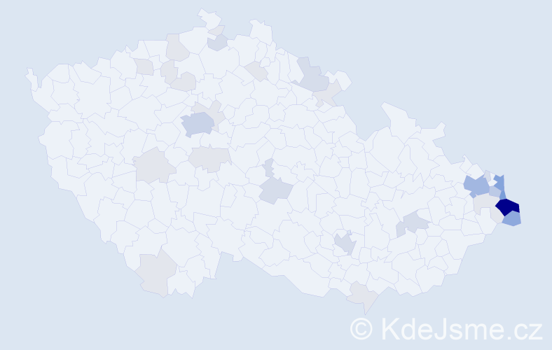 Jméno: 'Janusz', počet výskytů 103 v celé ČR