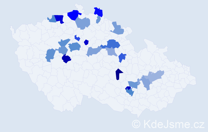 Jméno: 'Oliva', počet výskytů 51 v celé ČR