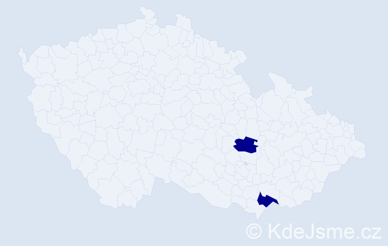 Jméno: 'Théodore', počet výskytů 2 v celé ČR