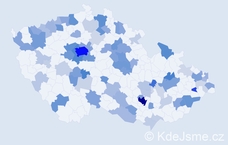 Jméno: 'Maya', počet výskytů 271 v celé ČR