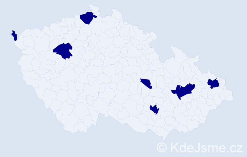 Jméno: 'Karolin', počet výskytů 7 v celé ČR