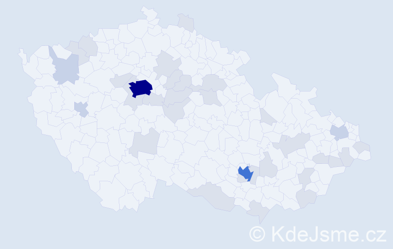 Jméno: 'Mona', počet výskytů 69 v celé ČR
