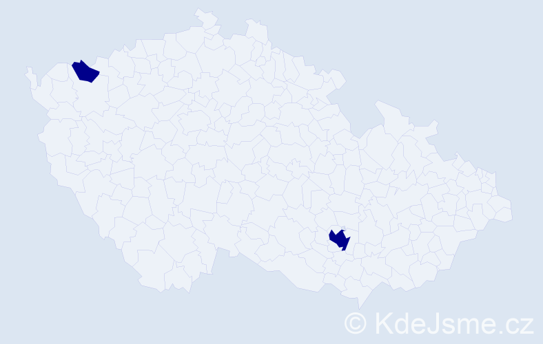 Jméno: 'Azat', počet výskytů 2 v celé ČR
