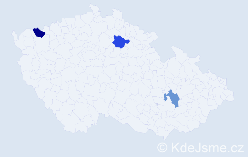 Jméno: 'Khac', počet výskytů 3 v celé ČR