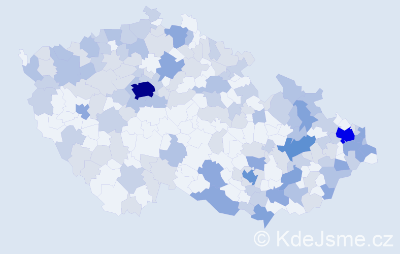 Jméno: 'Antonia', počet výskytů 311 v celé ČR