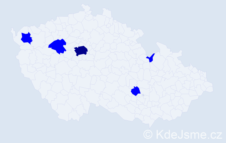 Jméno: 'Michaela Eva', počet výskytů 6 v celé ČR