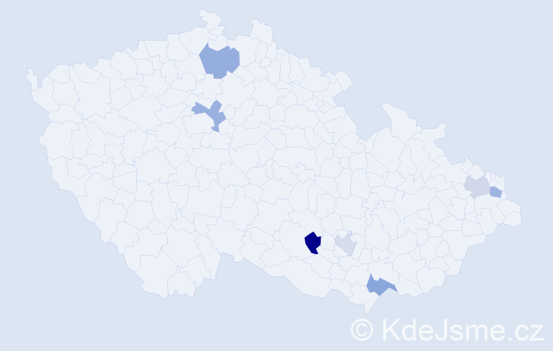 Jméno: 'Daniel Karel', počet výskytů 7 v celé ČR