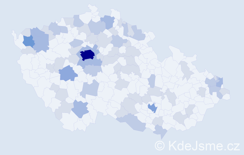 Jméno: 'Attila', počet výskytů 134 v celé ČR