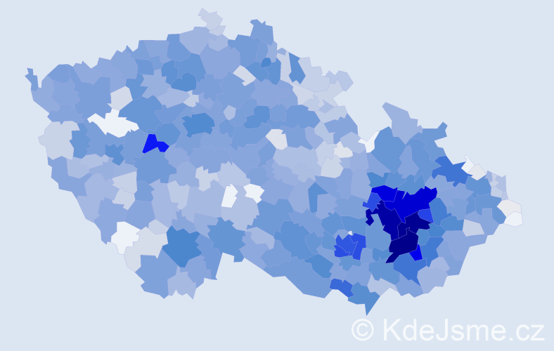 Jméno: 'Vlastimila', počet výskytů 2877 v celé ČR