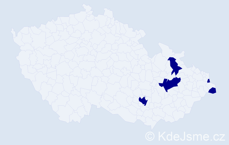 Jméno: 'Nikodem', počet výskytů 5 v celé ČR
