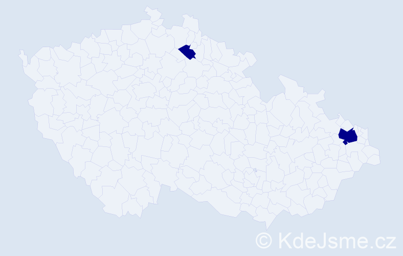 Jméno: 'Jordána', počet výskytů 2 v celé ČR