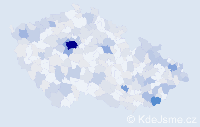 Jméno: 'Justina', počet výskytů 483 v celé ČR