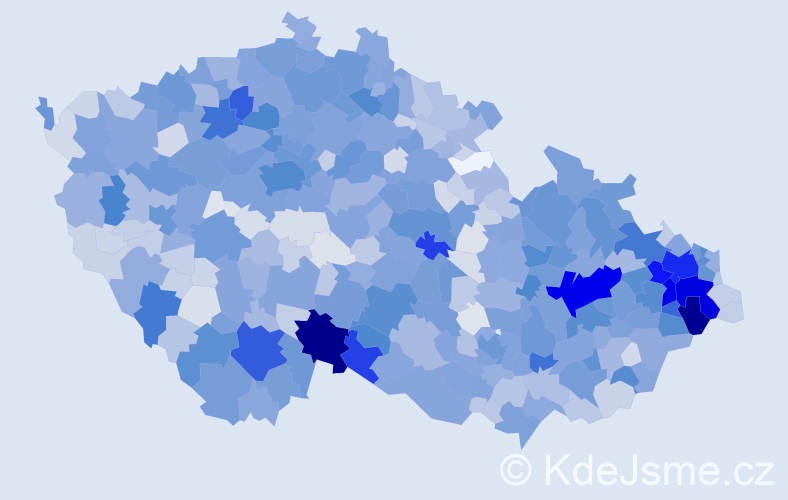 Jméno: 'Čestmír', počet výskytů 2608 v celé ČR