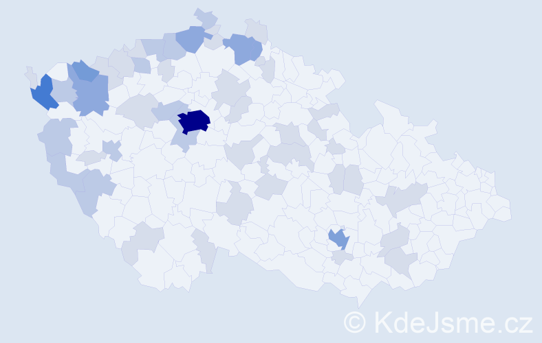 Jméno: 'Tiep', počet výskytů 104 v celé ČR