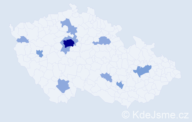 Jméno: 'Yosyf', počet výskytů 21 v celé ČR