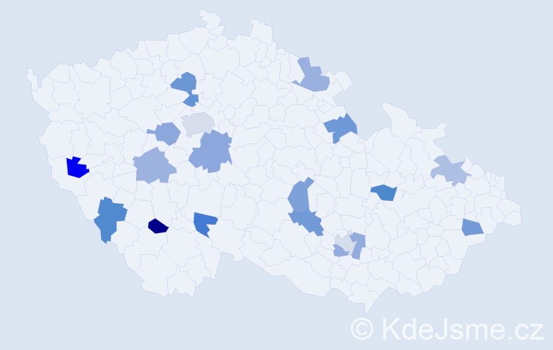 Jméno: 'Matouš Jan', počet výskytů 22 v celé ČR