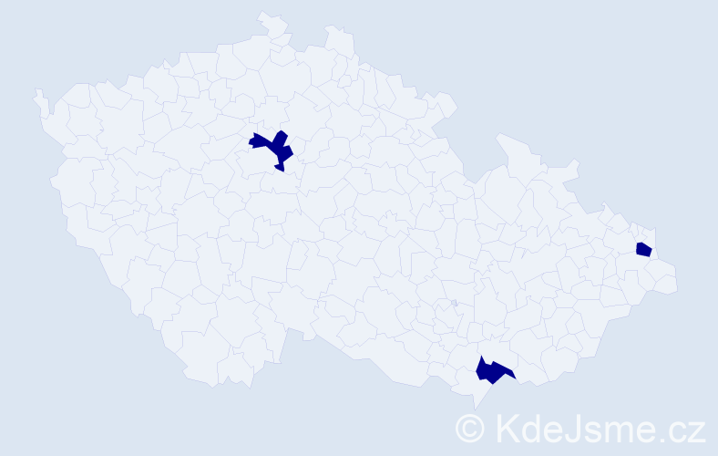 Jméno: 'Daniel Karel', počet výskytů 3 v celé ČR