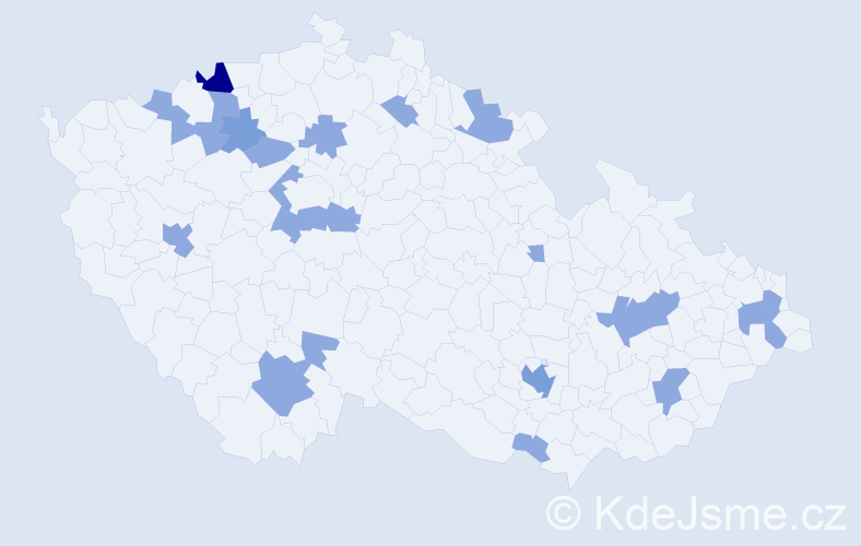 Jméno: 'Dobruše', počet výskytů 29 v celé ČR