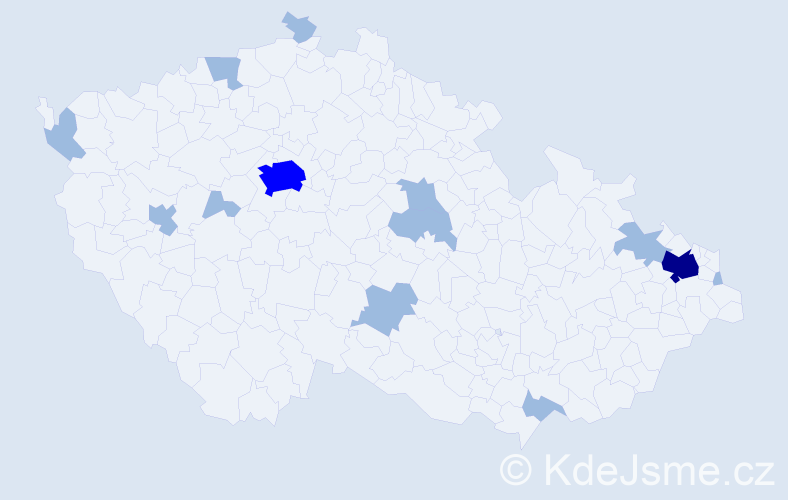 Jméno: 'Thi Dinh', počet výskytů 18 v celé ČR
