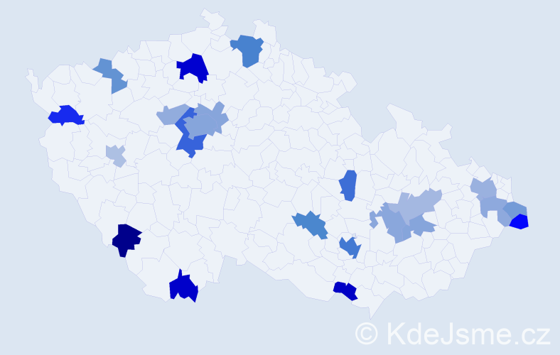 Jméno: 'Judith', počet výskytů 43 v celé ČR