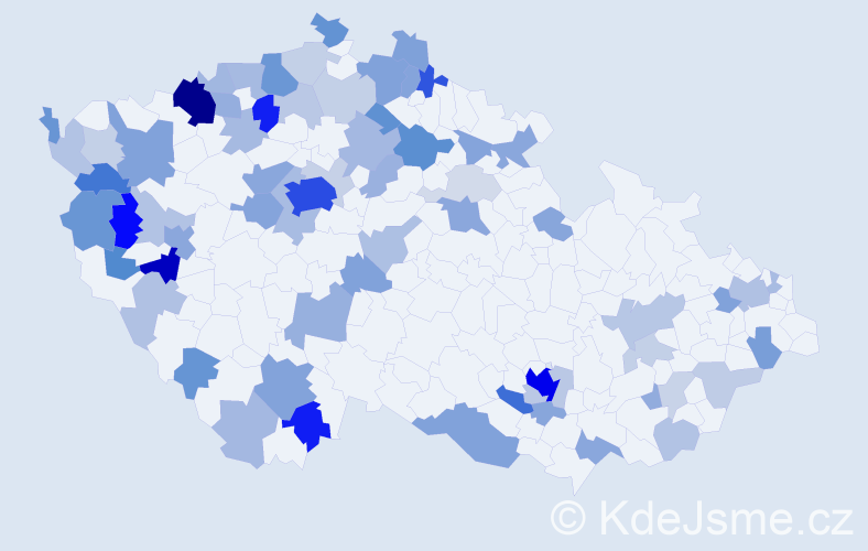 Jméno: 'Paul', počet výskytů 211 v celé ČR