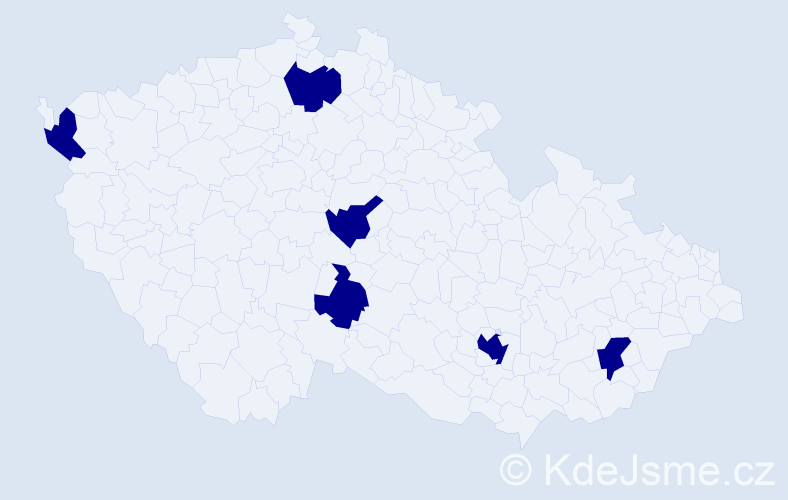 Jméno: 'Temuujin', počet výskytů 6 v celé ČR