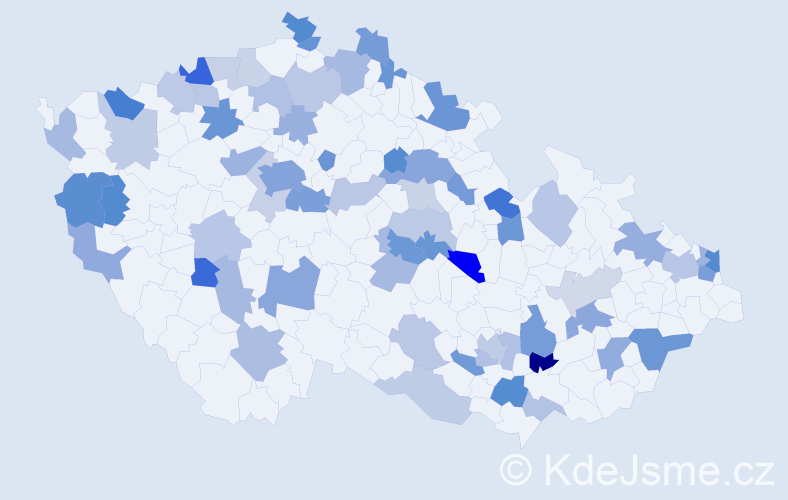 Jméno: 'Želmíra', počet výskytů 116 v celé ČR