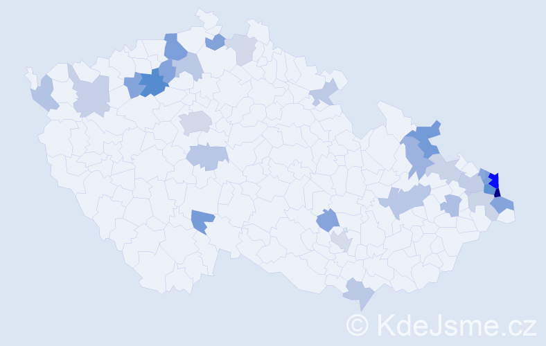 Jméno: 'Mečislav', počet výskytů 60 v celé ČR