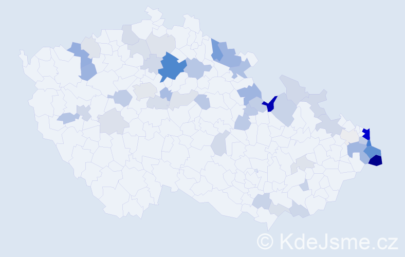Jméno: 'Grzegorz', počet výskytů 127 v celé ČR