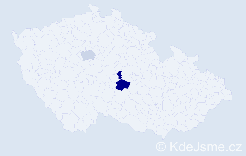 Jméno: 'Yuting', počet výskytů 2 v celé ČR