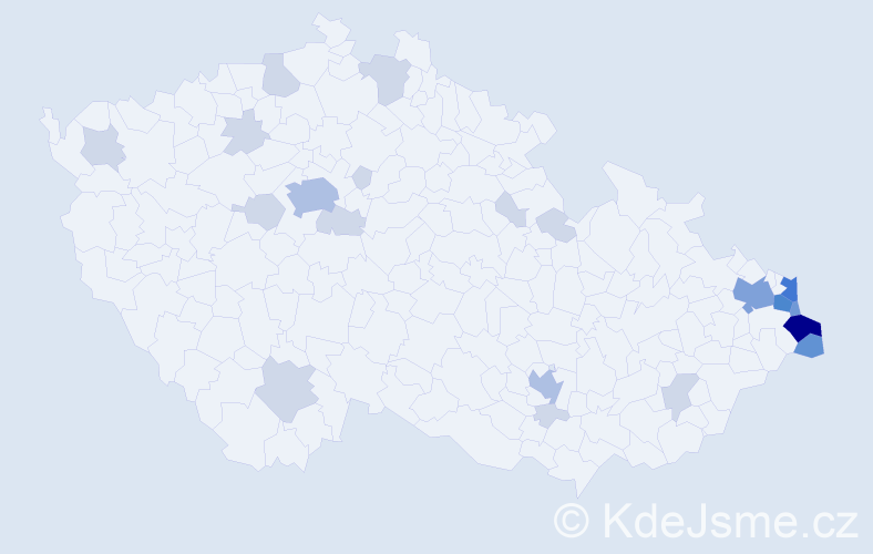 Jméno: 'Mariola', počet výskytů 61 v celé ČR