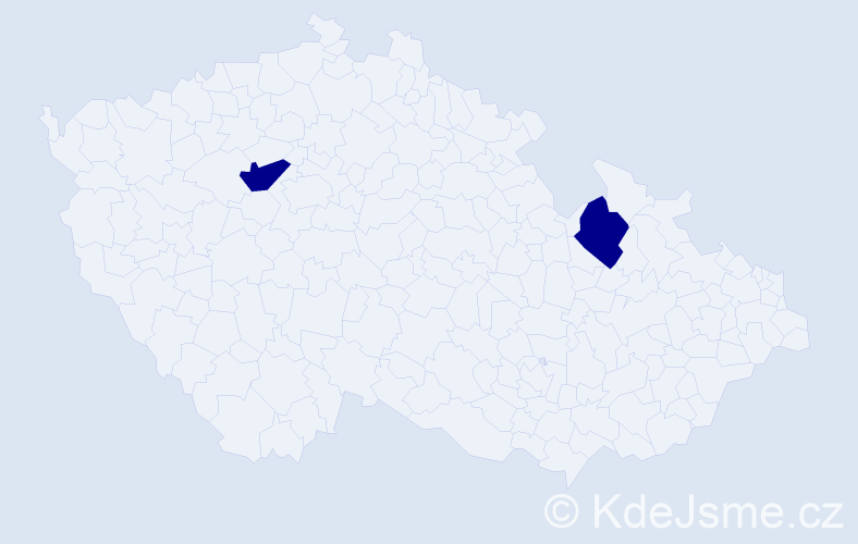 Jméno: 'Krasomila', počet výskytů 2 v celé ČR