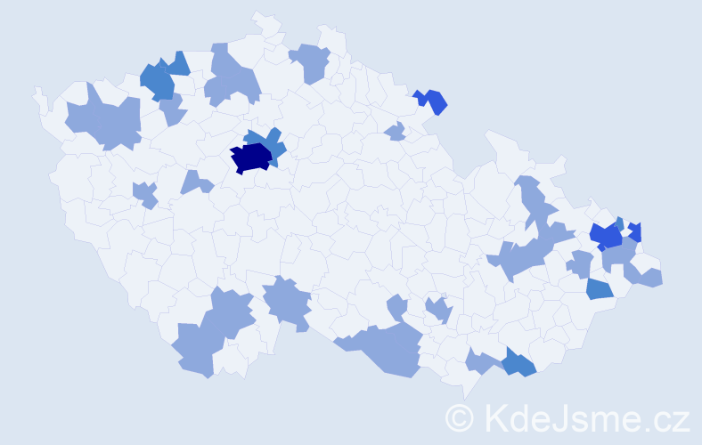Jméno: 'Fridrich', počet výskytů 51 v celé ČR