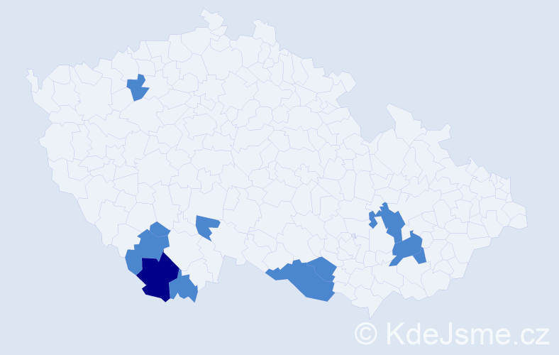 Jméno: 'Lotka', počet výskytů 13 v celé ČR