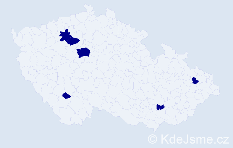 Jméno: 'Miruše', počet výskytů 6 v celé ČR